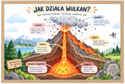 Plakat Edukacyjny Jak Działa Wulkan