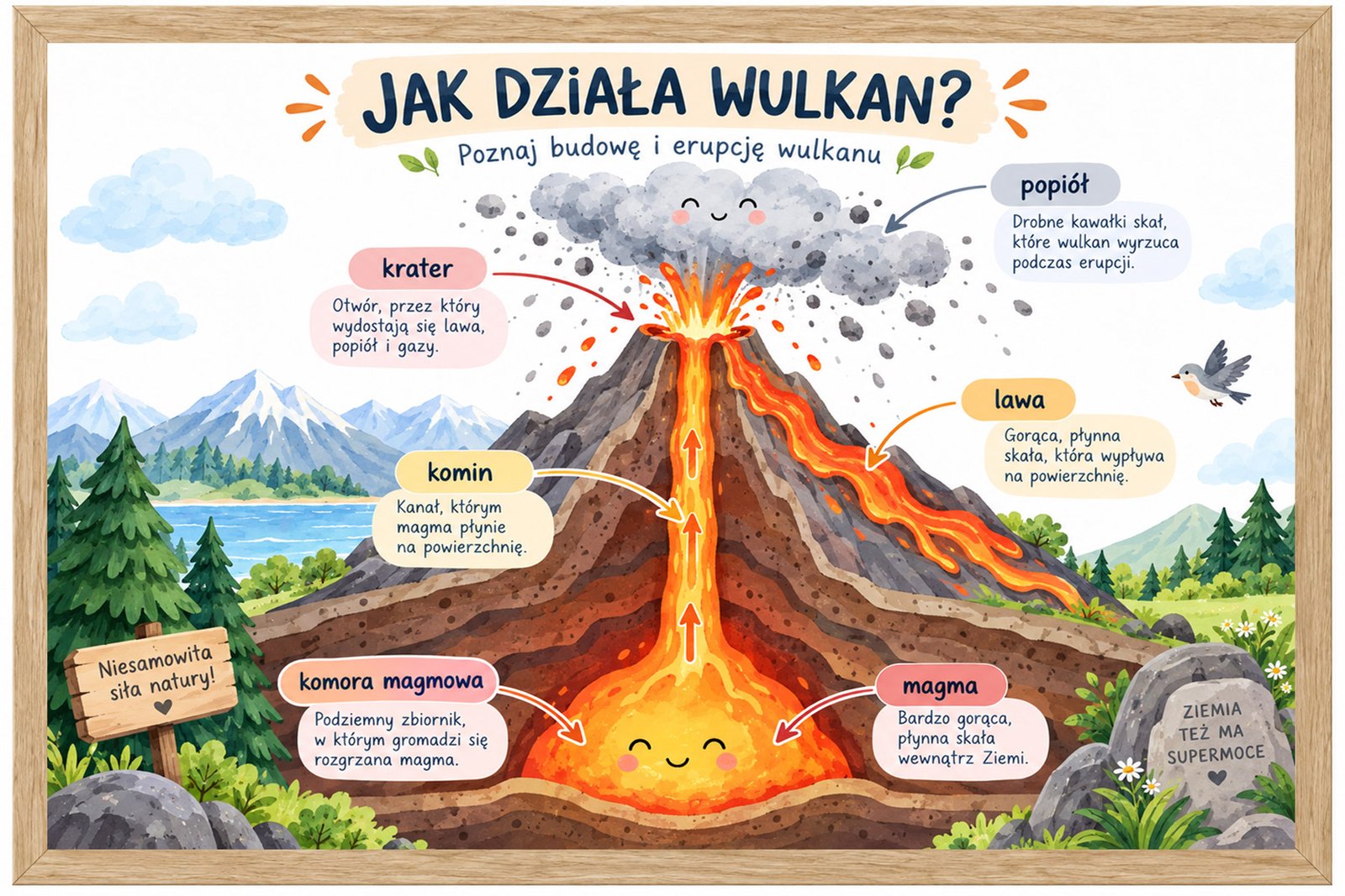 Plakat Edukacyjny Jak Działa Wulkan
