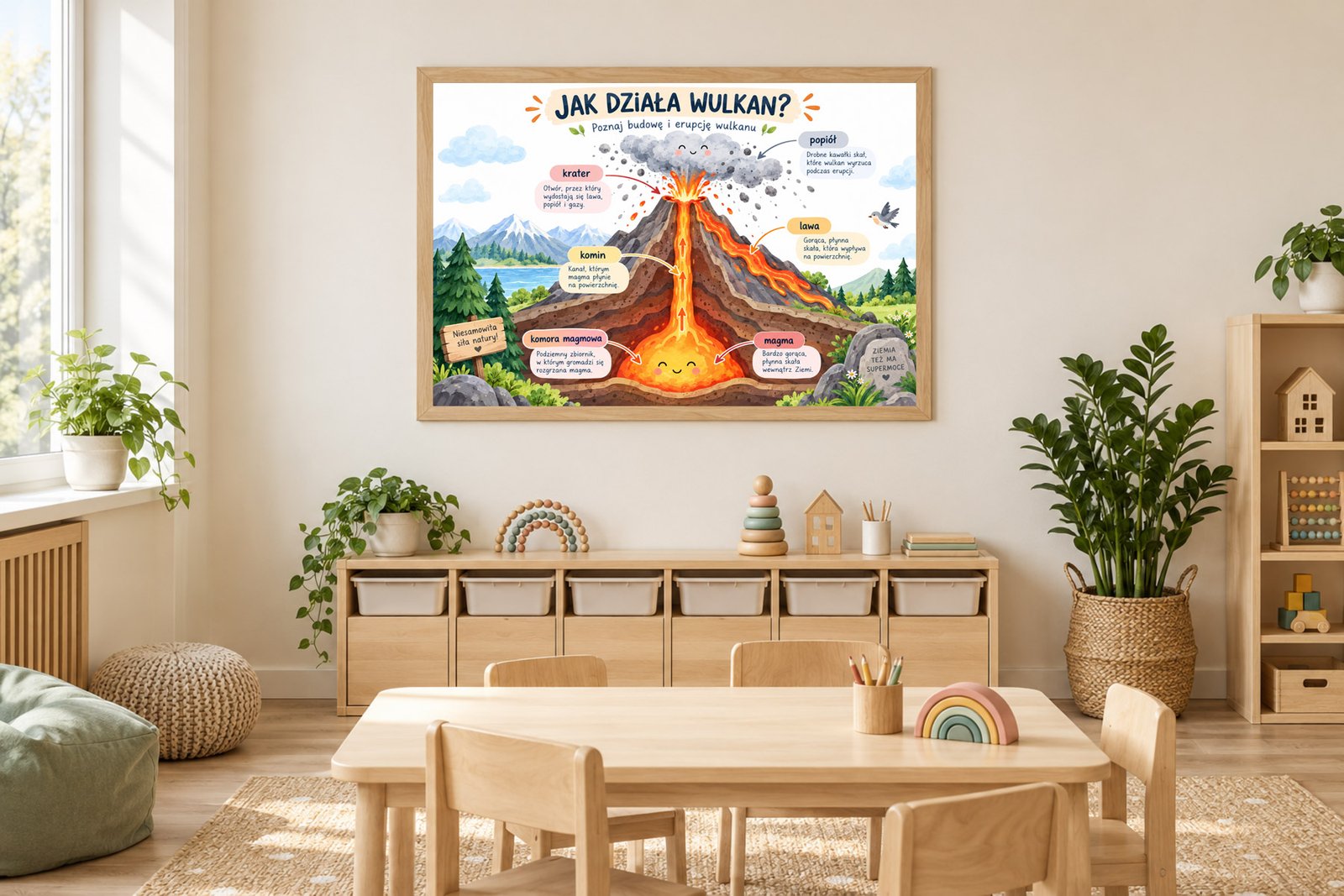Plakat Edukacyjny Jak Działa Wulkan Kompozycja 2