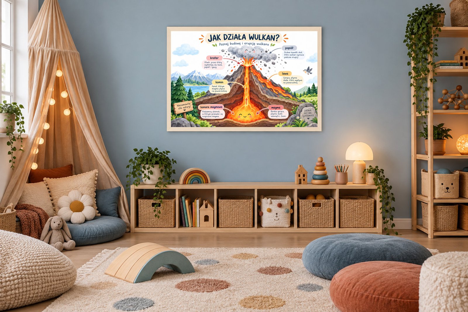 Plakat Edukacyjny Jak Działa Wulkan Kompozycja 4