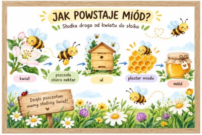 Plakat Edukacyjny Jak Powstaje Miód
