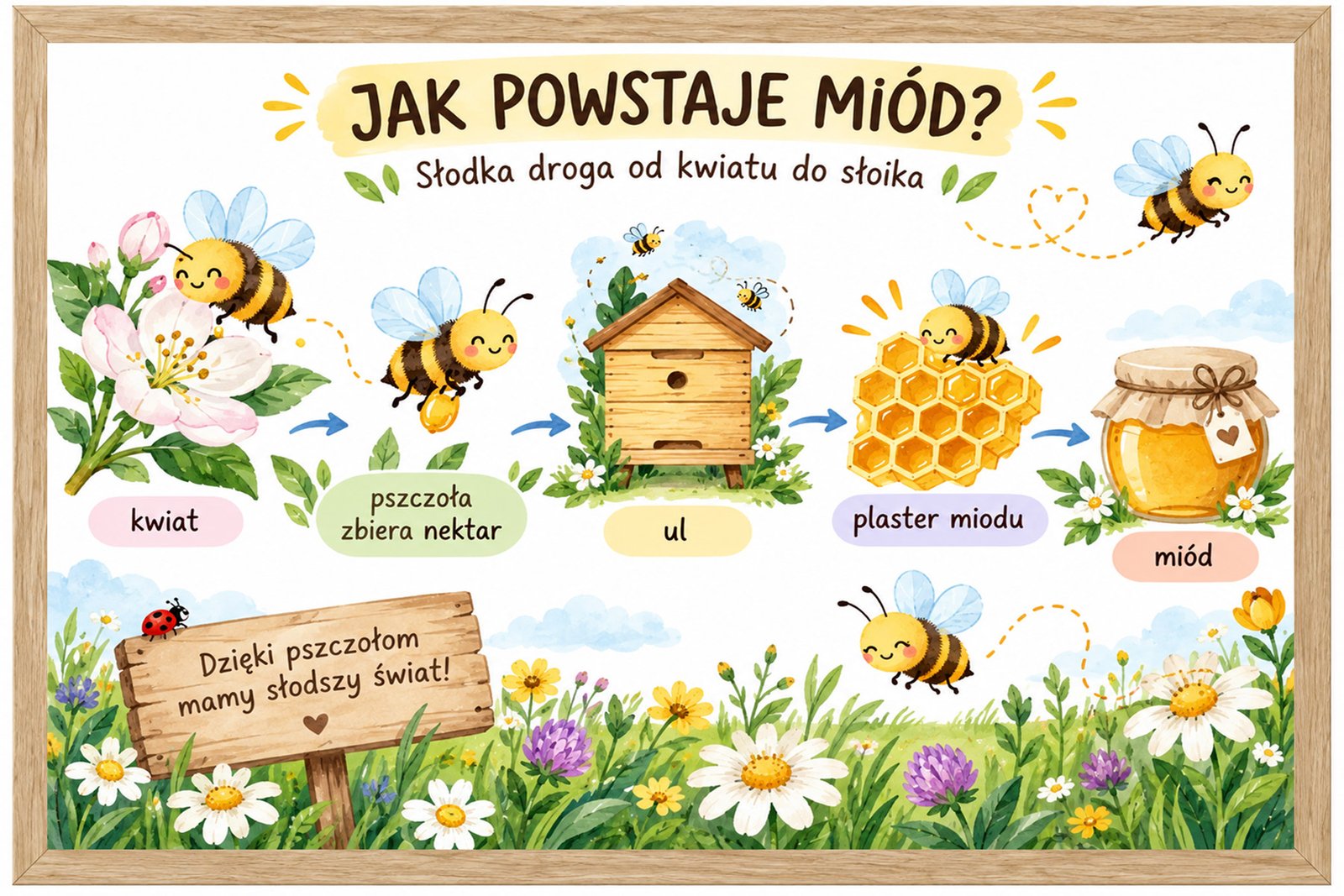 Plakat Edukacyjny Jak Powstaje Miód