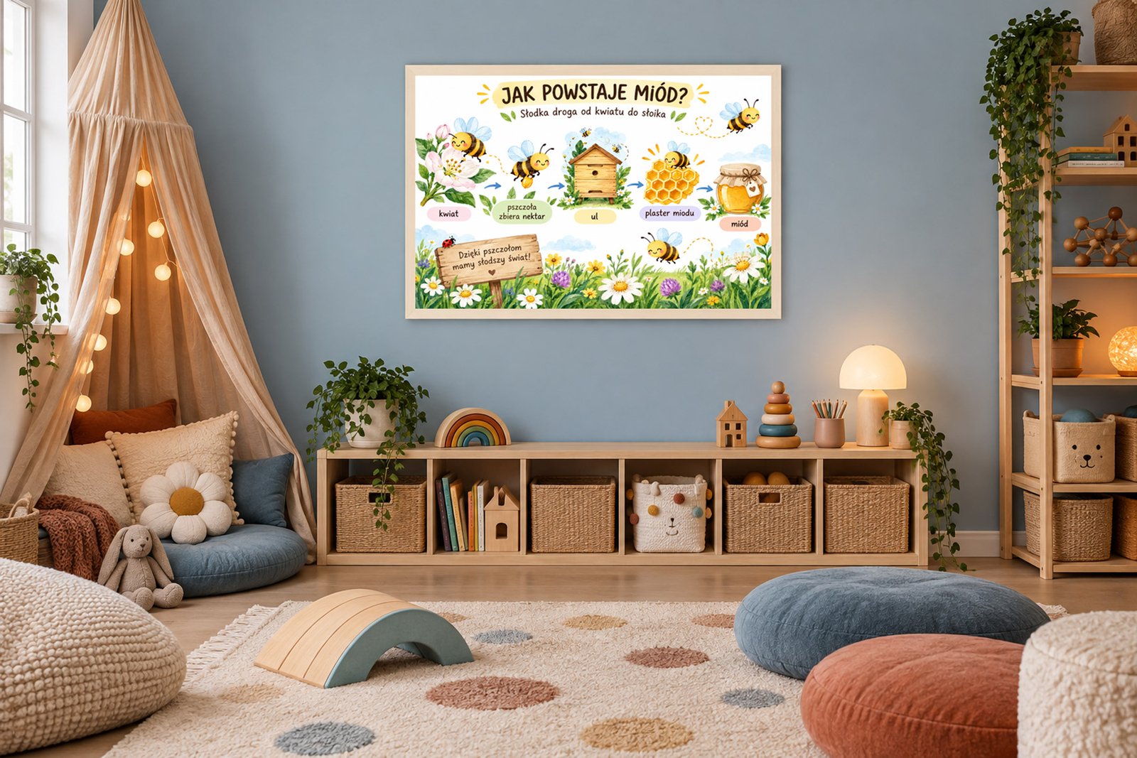 Plakat Edukacyjny Jak Powstaje Miód Kompozycja 4