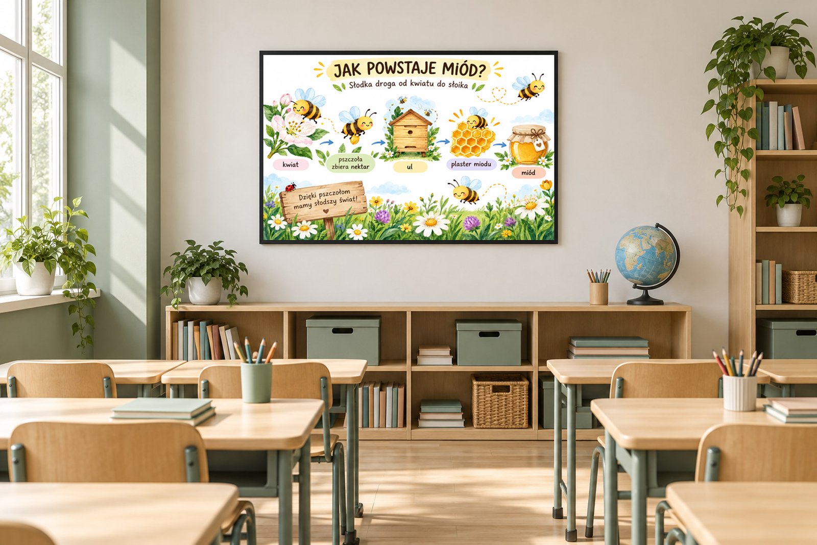 Plakat Edukacyjny Jak Powstaje Miód Kompozycja 5