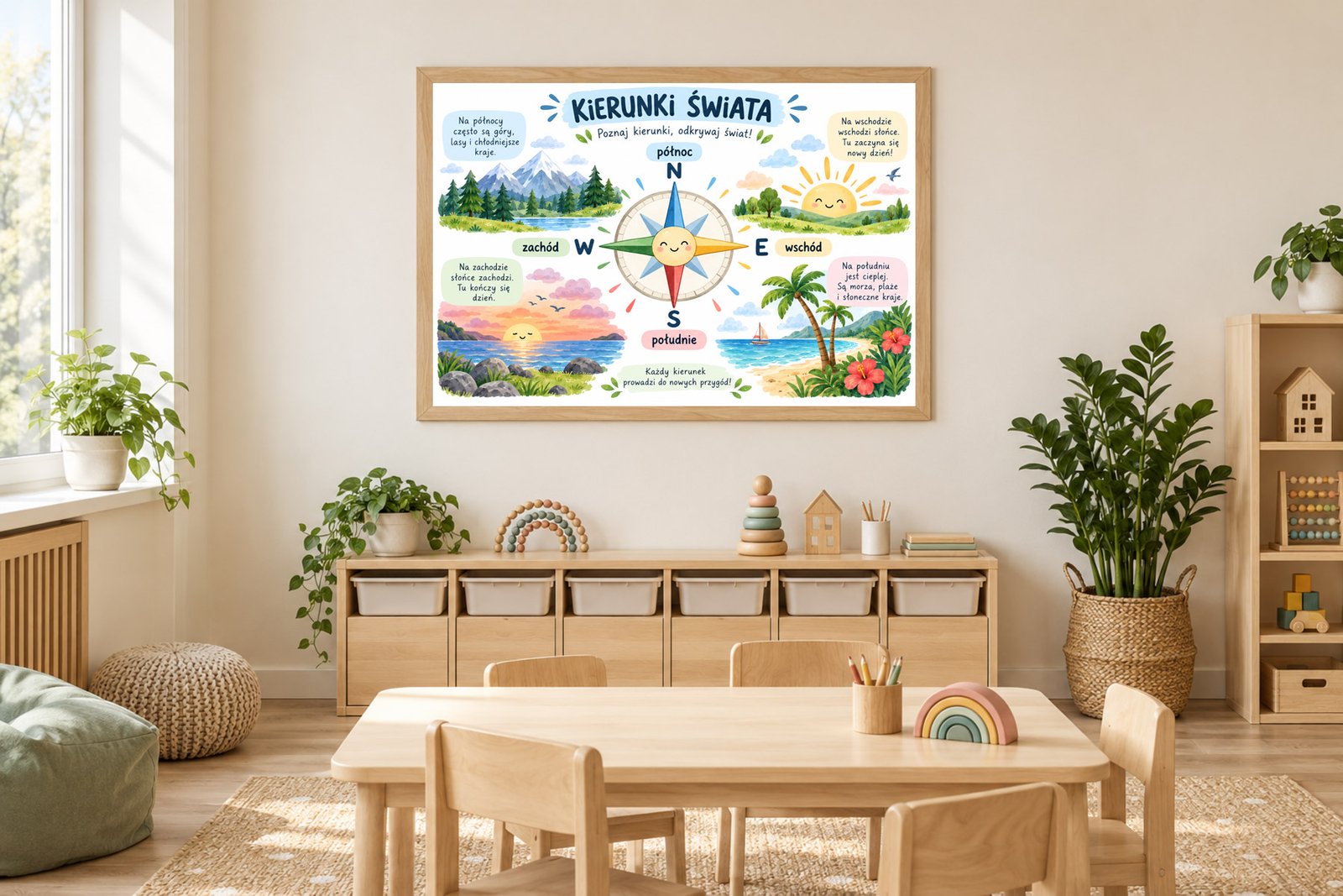 Plakat Edukacyjny Kierunki Świata Kompozycja 2