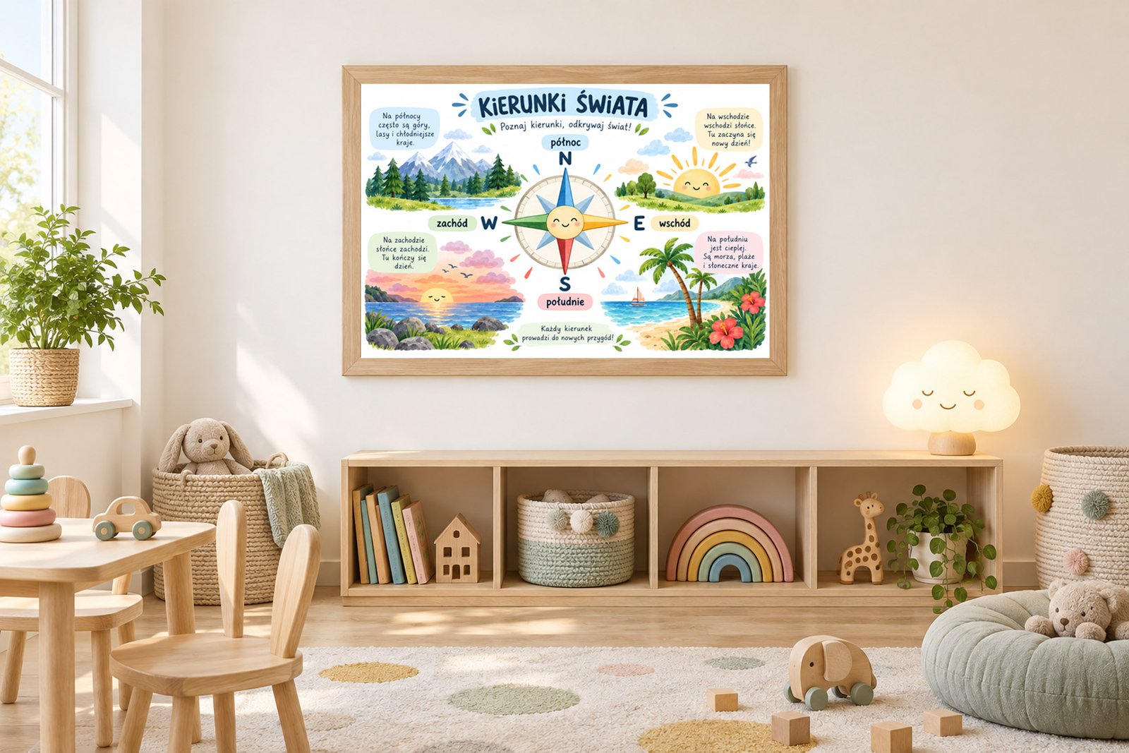 Plakat Edukacyjny Kierunki Świata Kompozycja 3