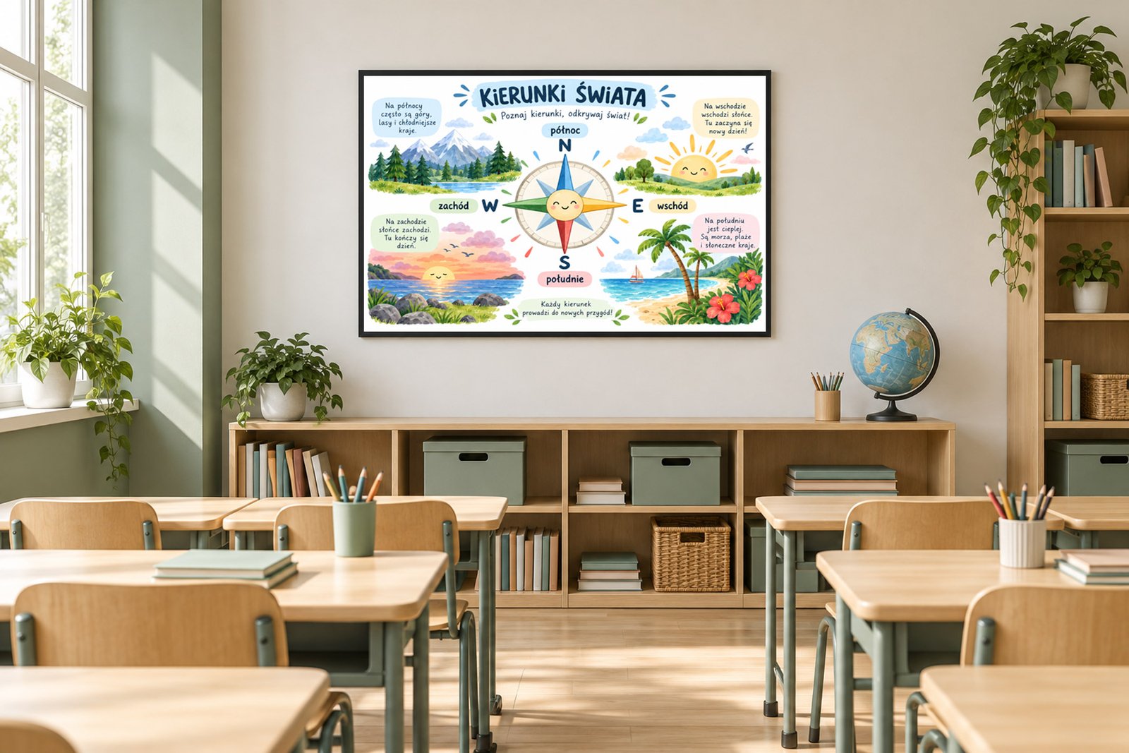 Plakat Edukacyjny Kierunki Świata Kompozycja 5