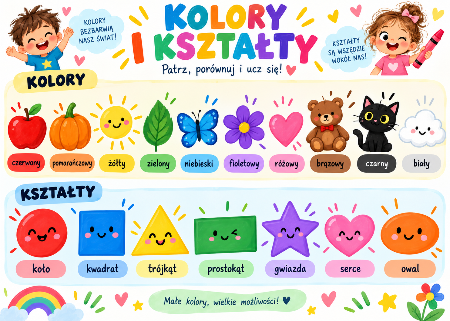 Plakat Edukacyjny Kolory I Kształty