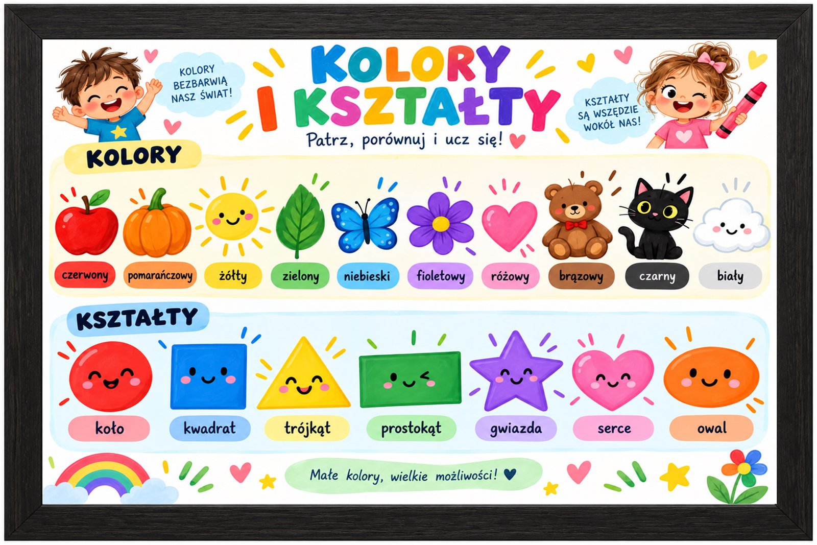 Plakat Edukacyjny Kolory I Kształty Kompozycja 1