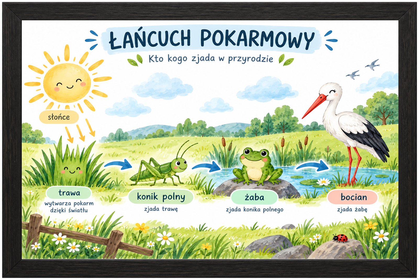 Plakat Edukacyjny Łańcuch Pokarmowy Kompozycja 1