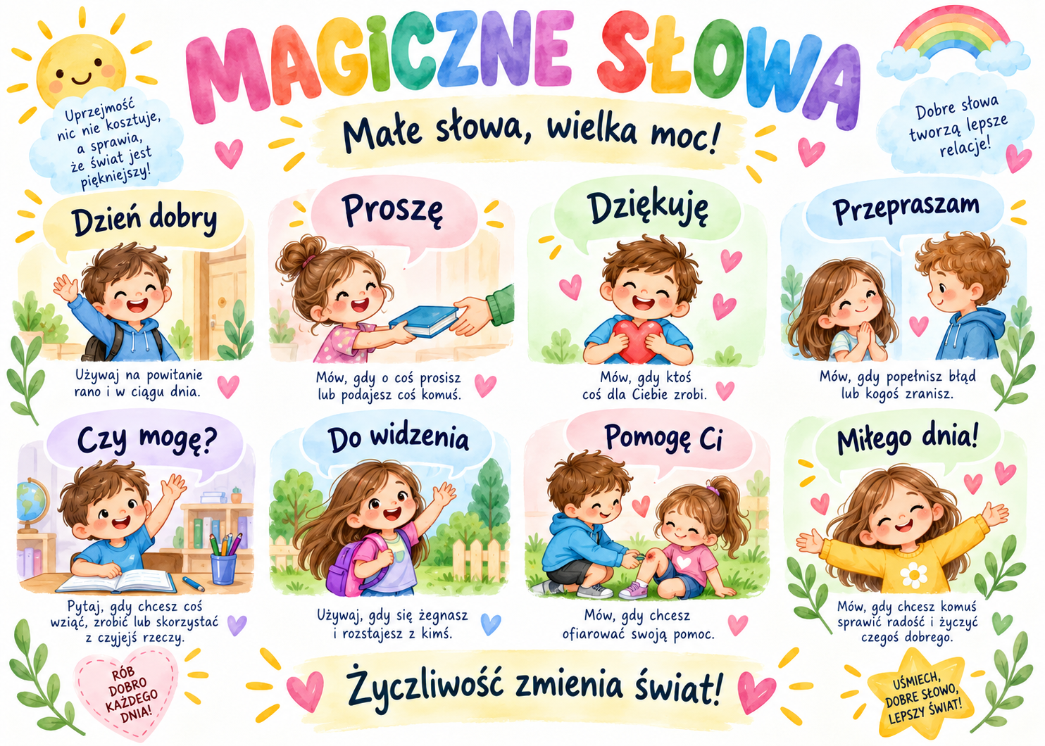 Plakat Edukacyjny Magiczne Słowa