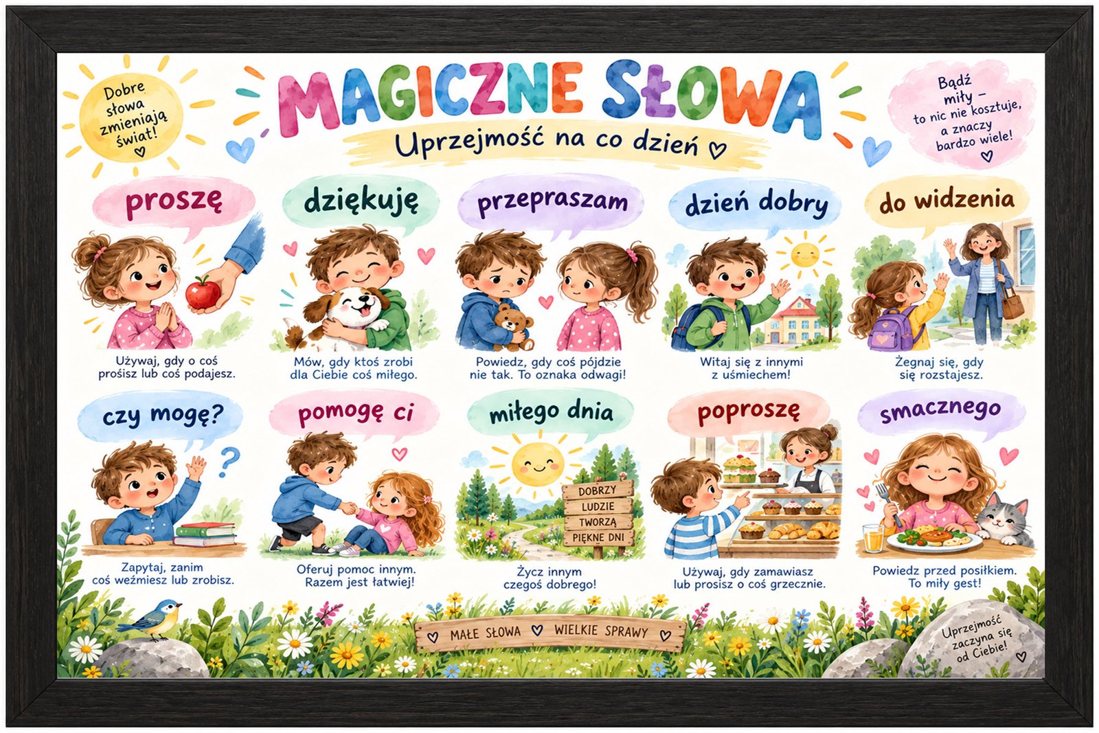 Plakat Edukacyjny Magiczne Słowa 4 Kompozycja 1
