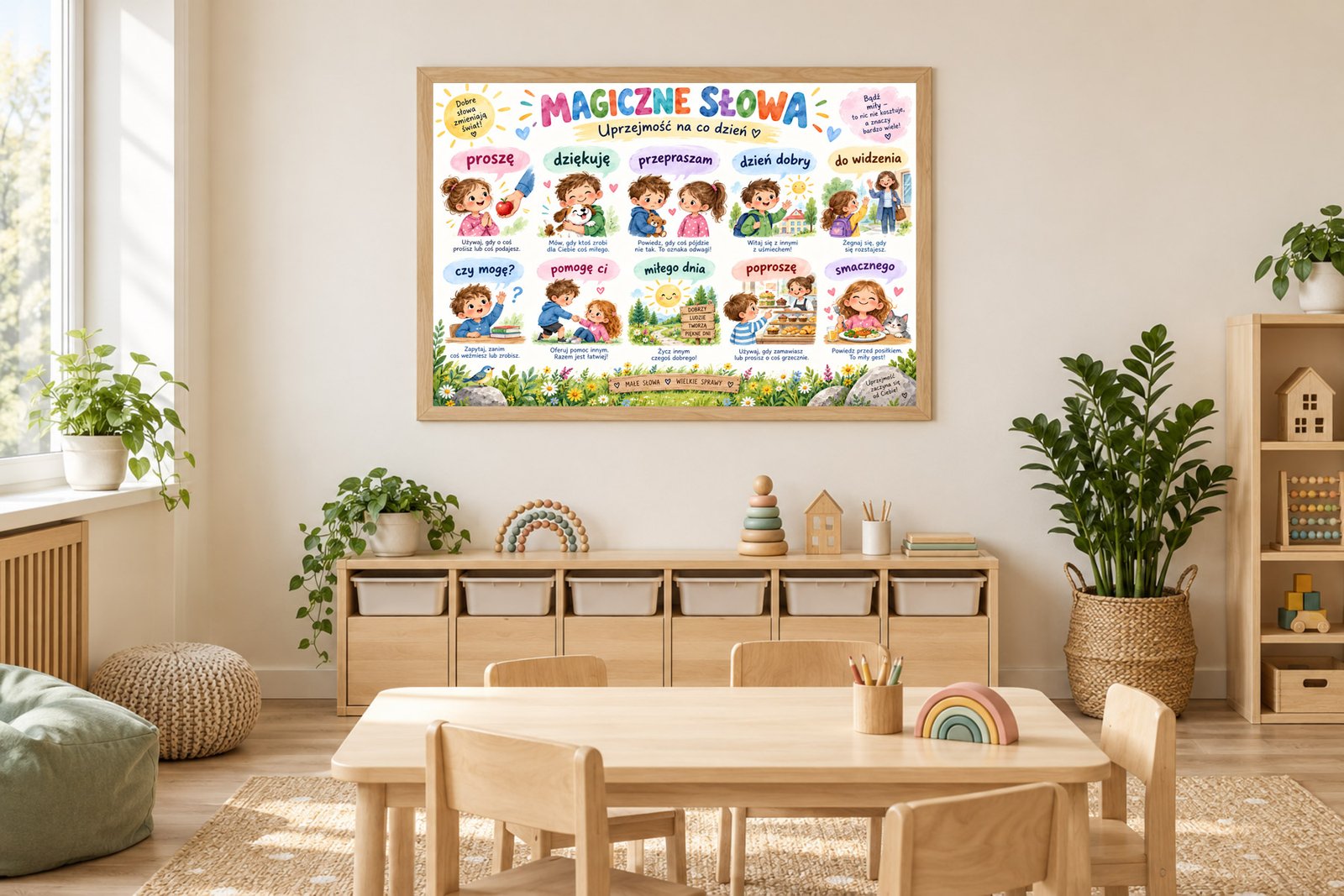 Plakat Edukacyjny Magiczne Słowa 4 Kompozycja 2