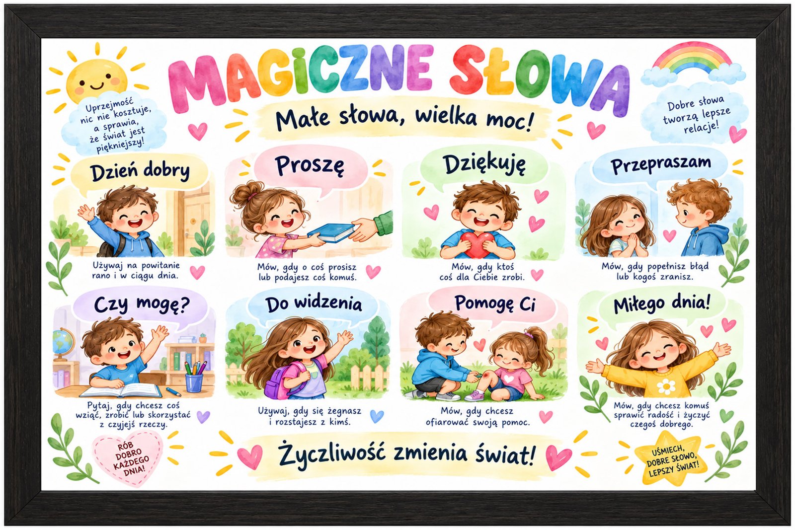 Plakat Edukacyjny Magiczne Słowa Kompozycja 1