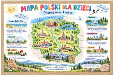 Plakat Edukacyjny Mapa Polski
