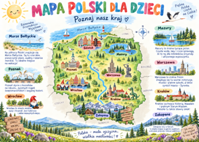 Plakat Edukacyjny Mapa Polski