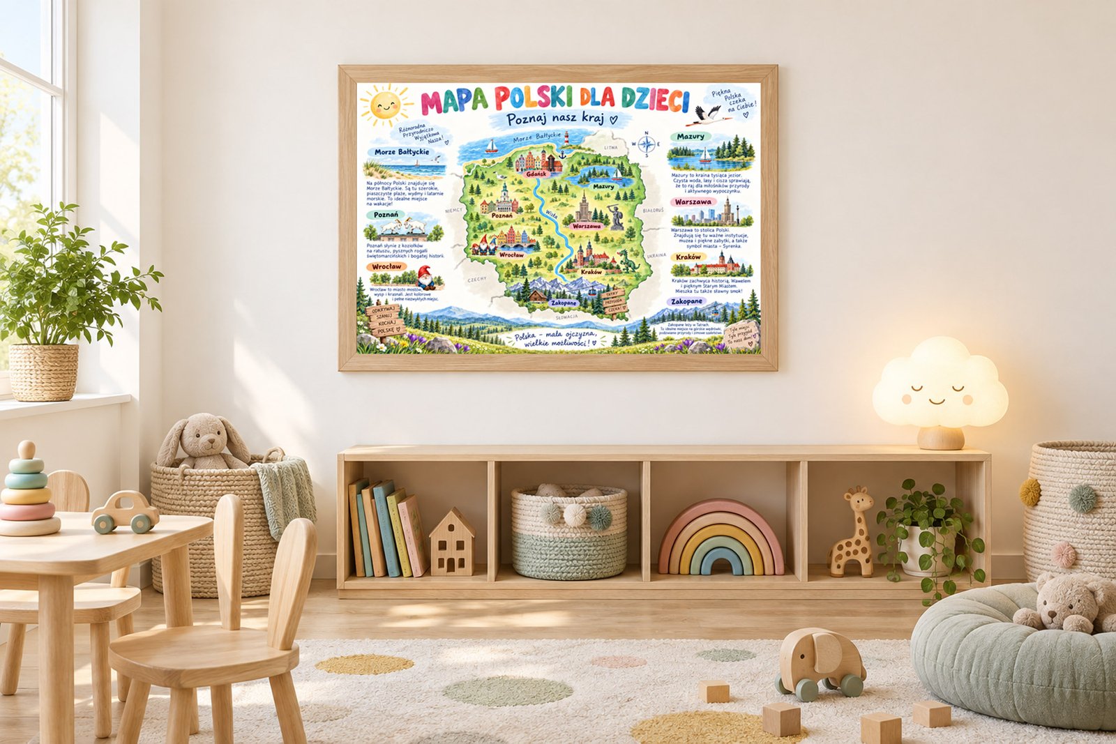 Plakat Edukacyjny Mapa Polski Kompozycja 3