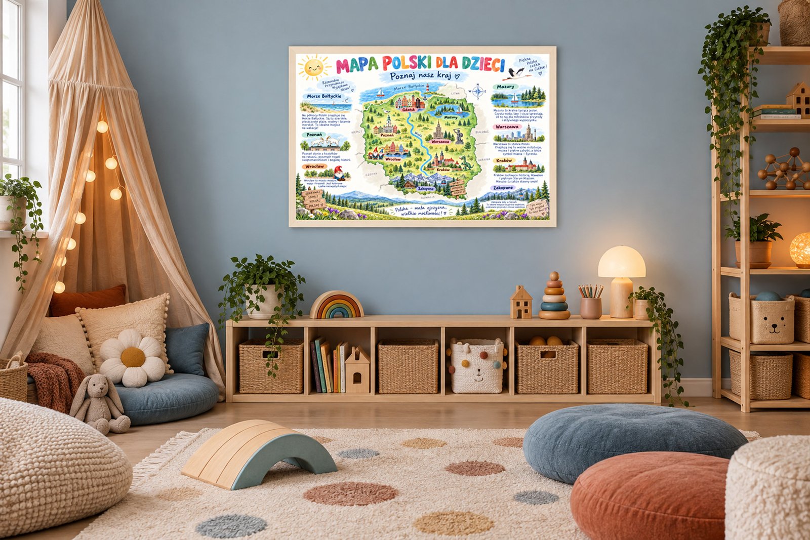 Plakat Edukacyjny Mapa Polski Kompozycja 4