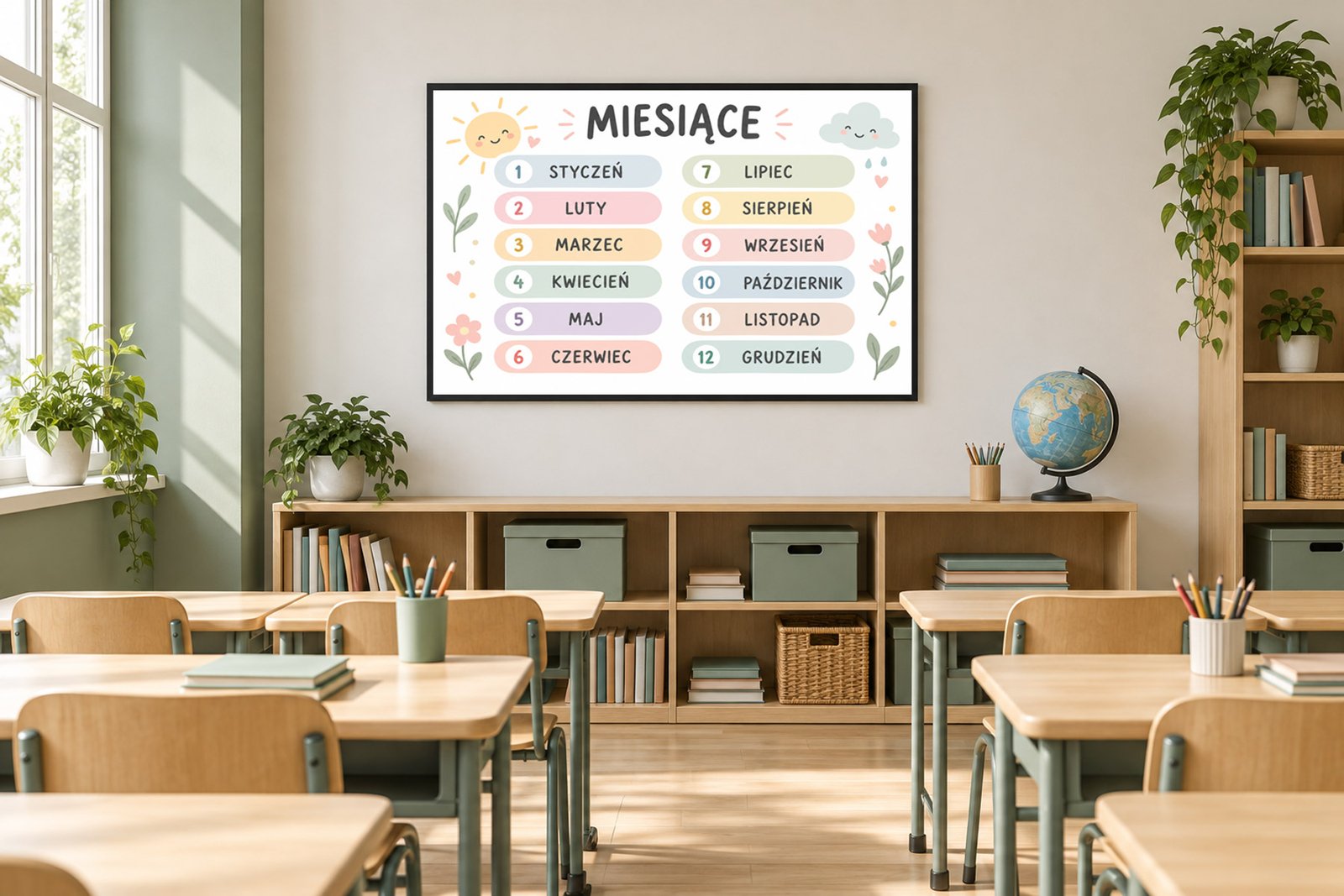 Plakat Edukacyjny Miesiące Kompozycja 5