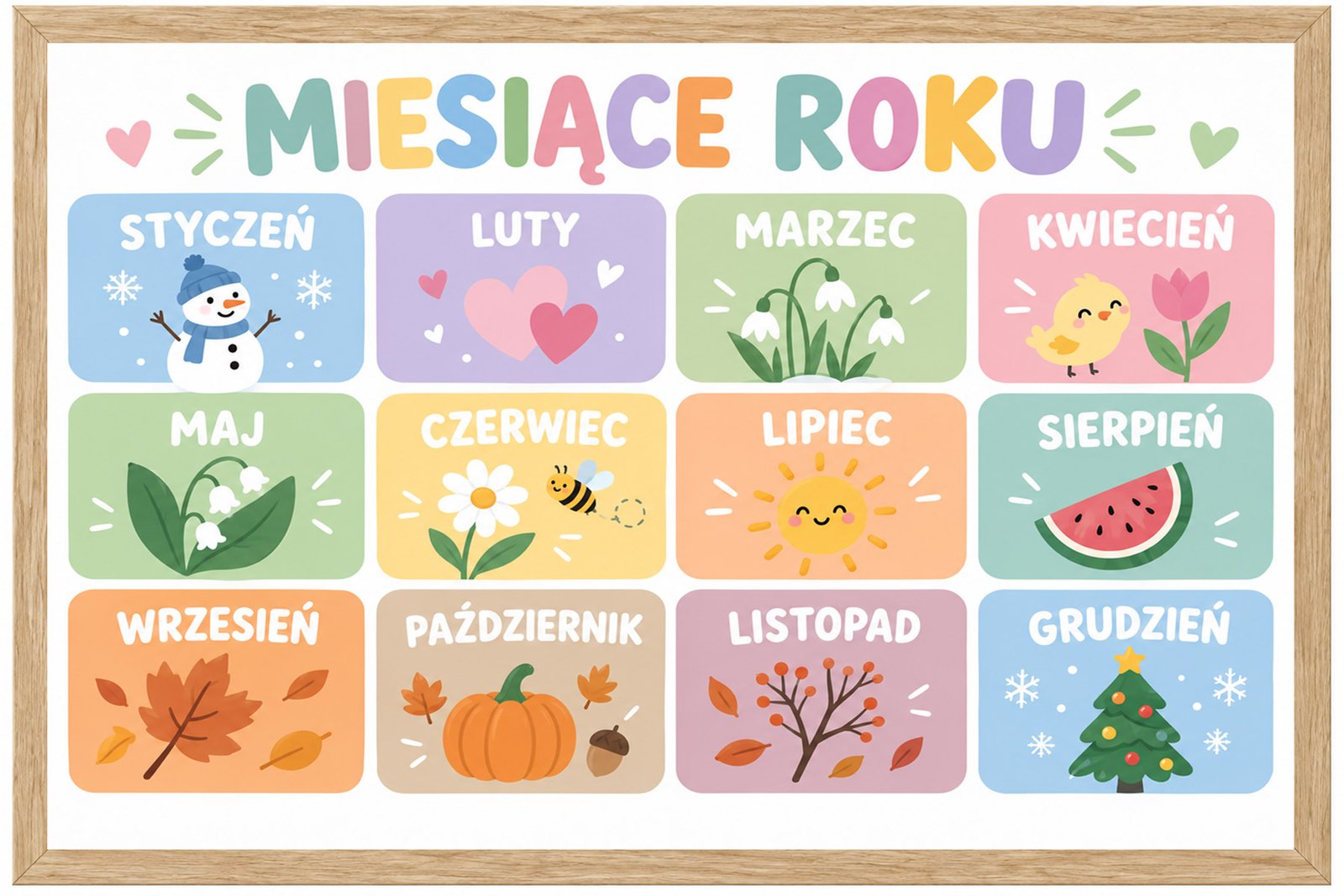 Plakat Edukacyjny Miesiące Roku