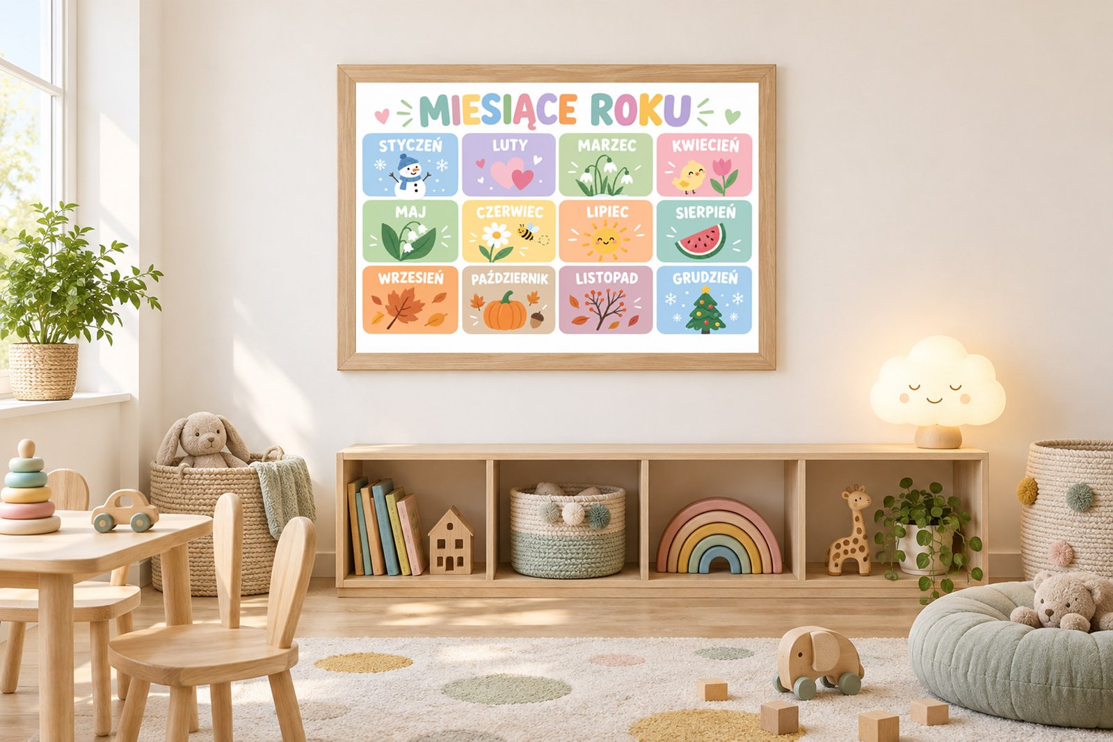 Plakat Edukacyjny Miesiące Roku Kompozycja 3