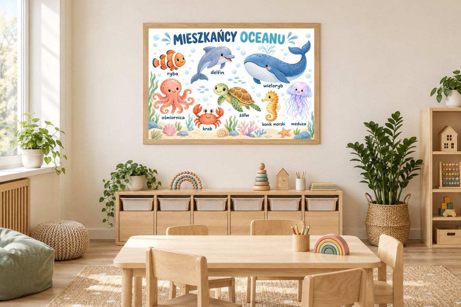 Plakat Edukacyjny Mieszkańcy Oceanu Kompozycja 2