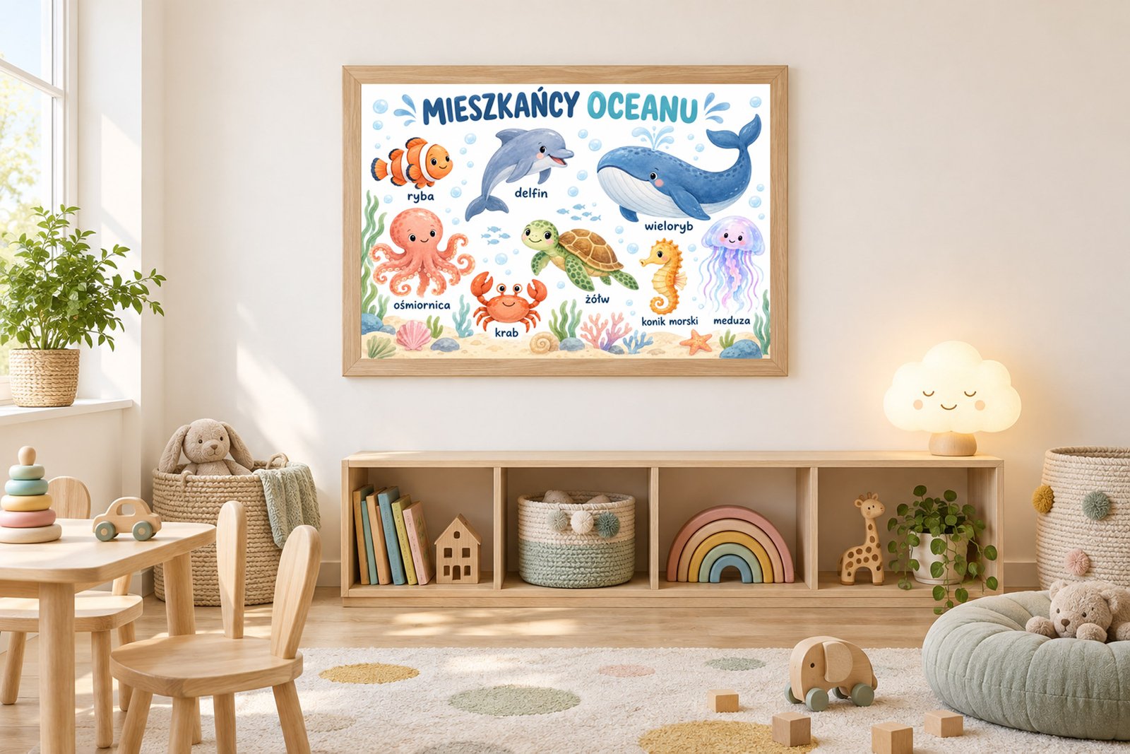 Plakat Edukacyjny Mieszkańcy Oceanu Kompozycja 3