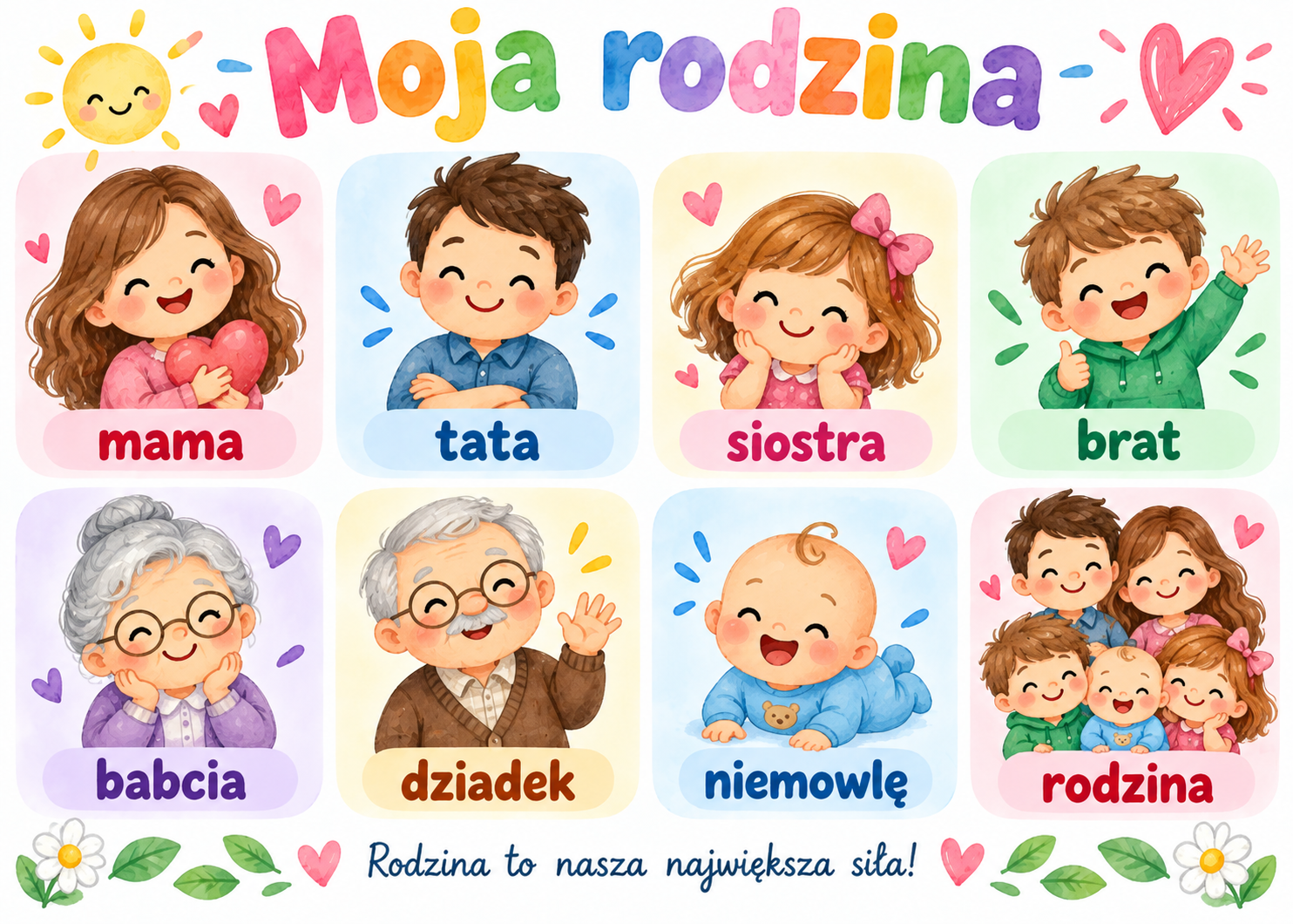Plakat Edukacyjny Moja Rodzina