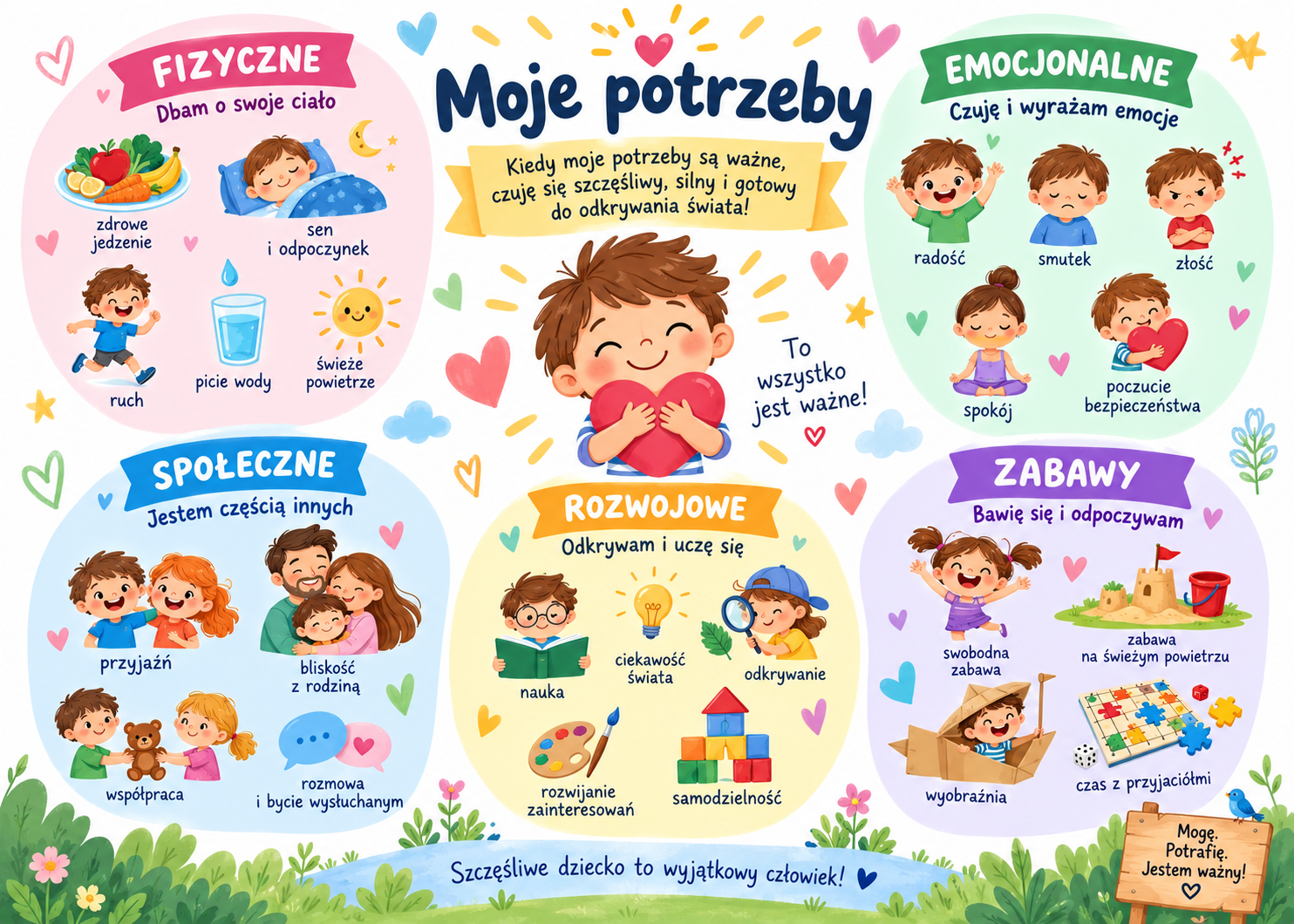 Plakat Edukacyjny Moje Potrzeby