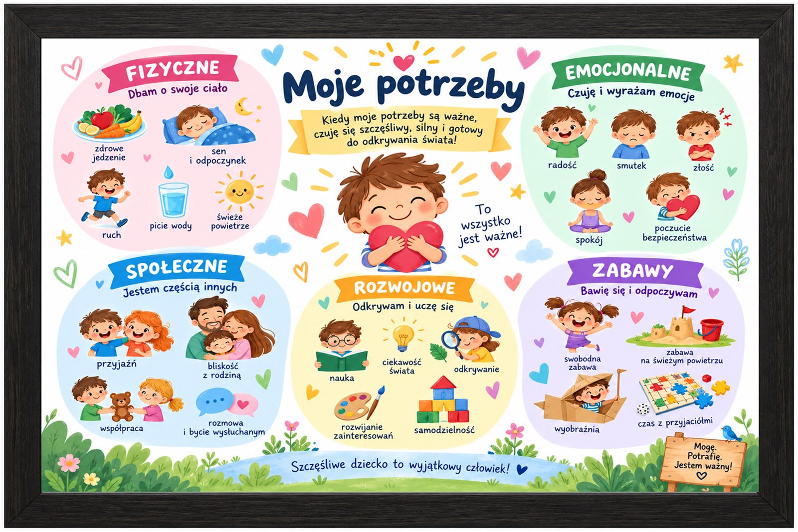 Plakat Edukacyjny Moje Potrzeby Kompozycja 1
