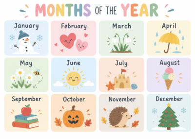Plakat Edukacyjny Months