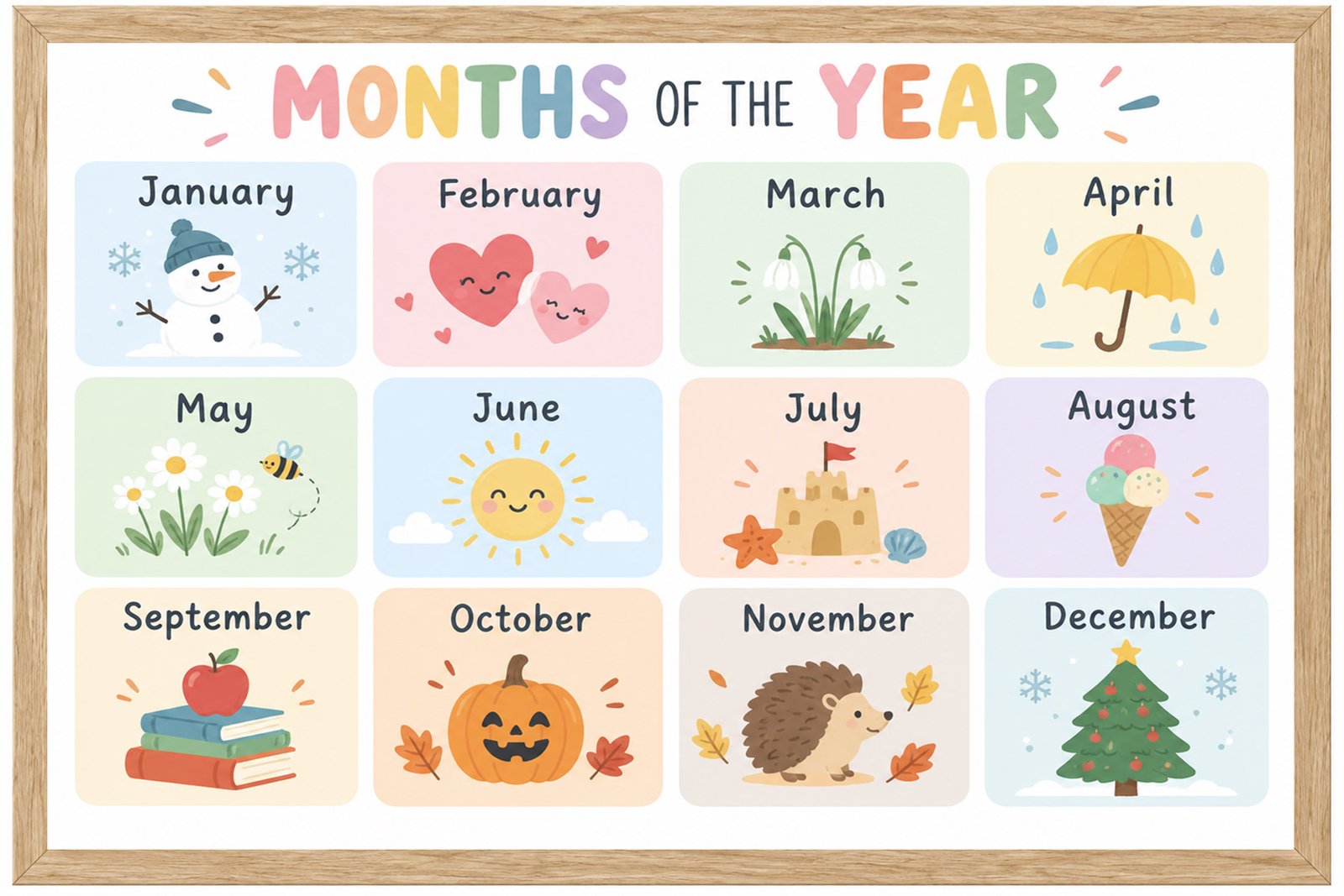 Plakat Edukacyjny Months