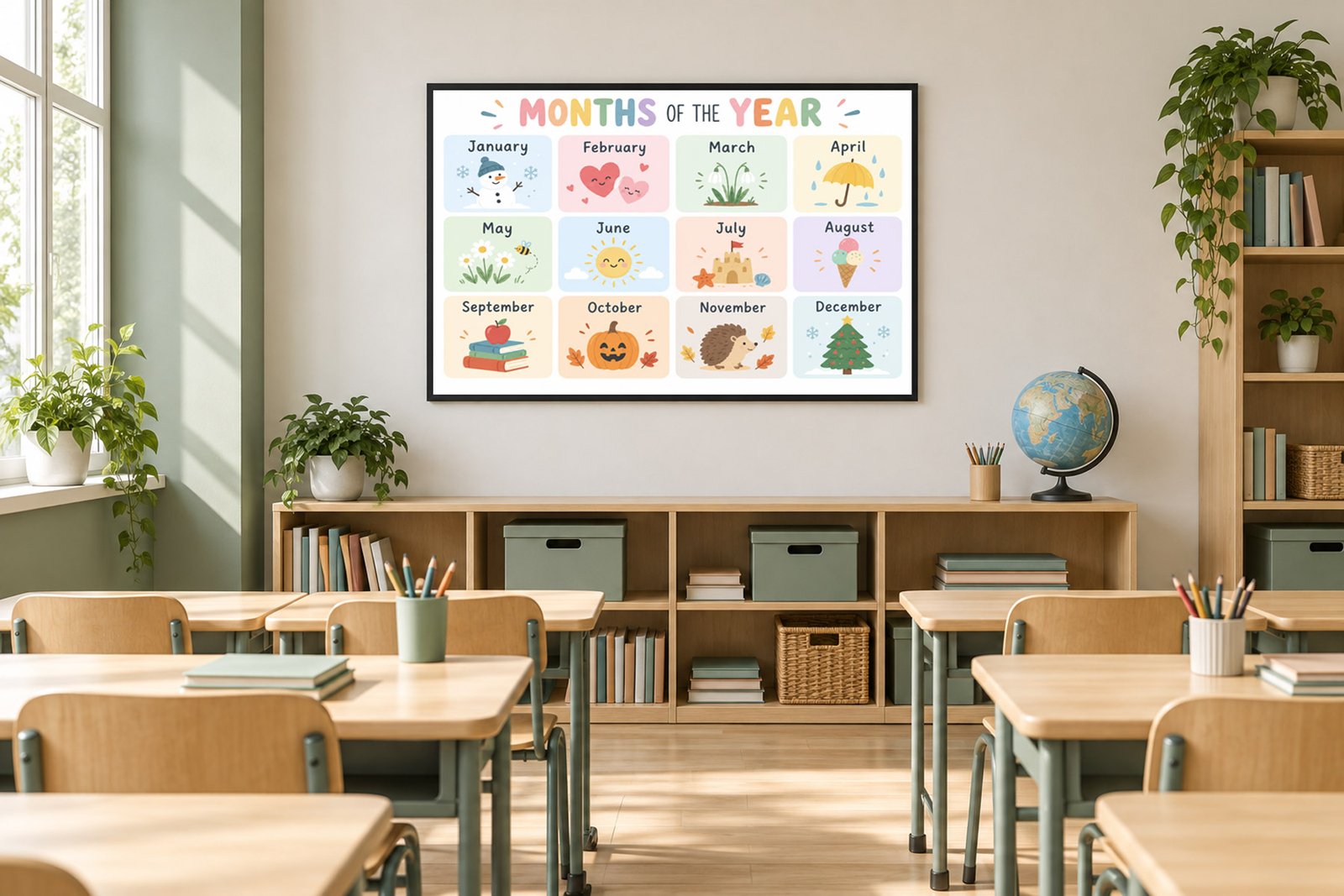 Plakat Edukacyjny Months Kompozycja 5