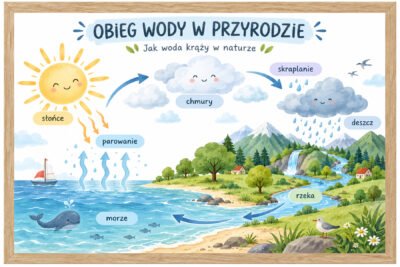 Plakat Edukacyjny Obieg Wody W Przyrodzie