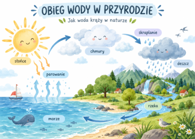 Plakat Edukacyjny Obieg Wody W Przyrodzie