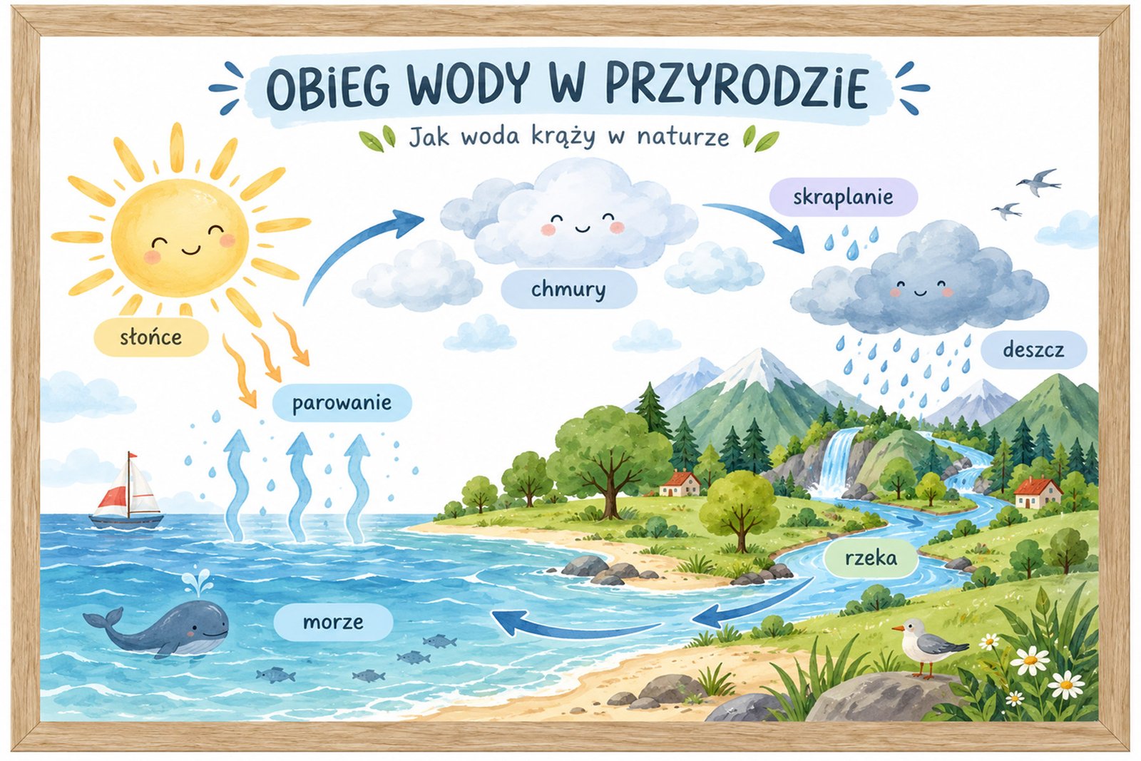 Plakat Edukacyjny Obieg Wody W Przyrodzie