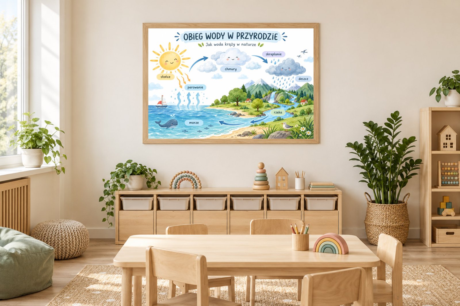 Plakat Edukacyjny Obieg Wody W Przyrodzie Kompozycja 2