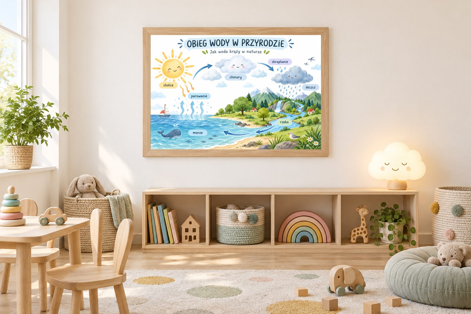 Plakat Edukacyjny Obieg Wody W Przyrodzie Kompozycja 3
