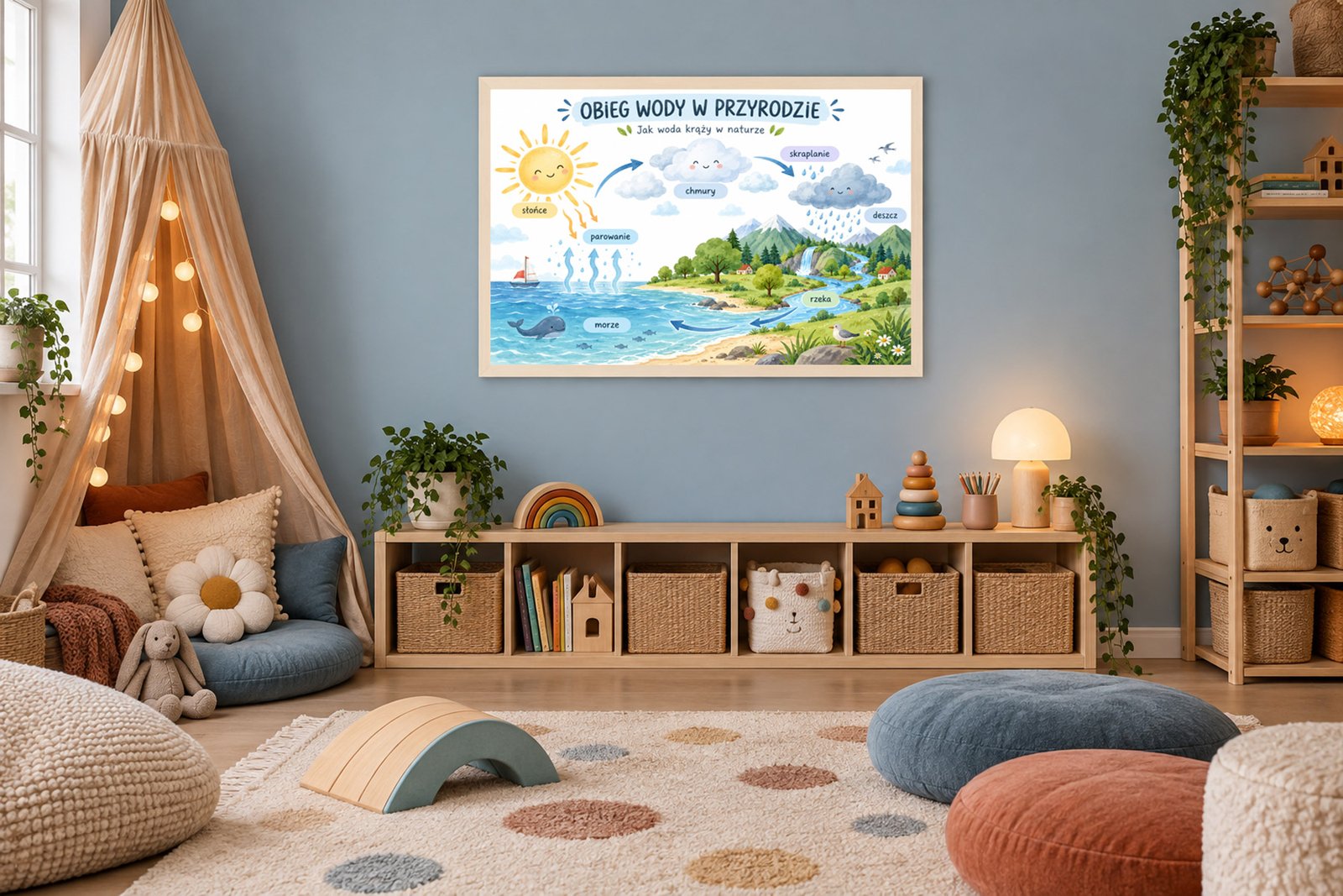 Plakat Edukacyjny Obieg Wody W Przyrodzie Kompozycja 4