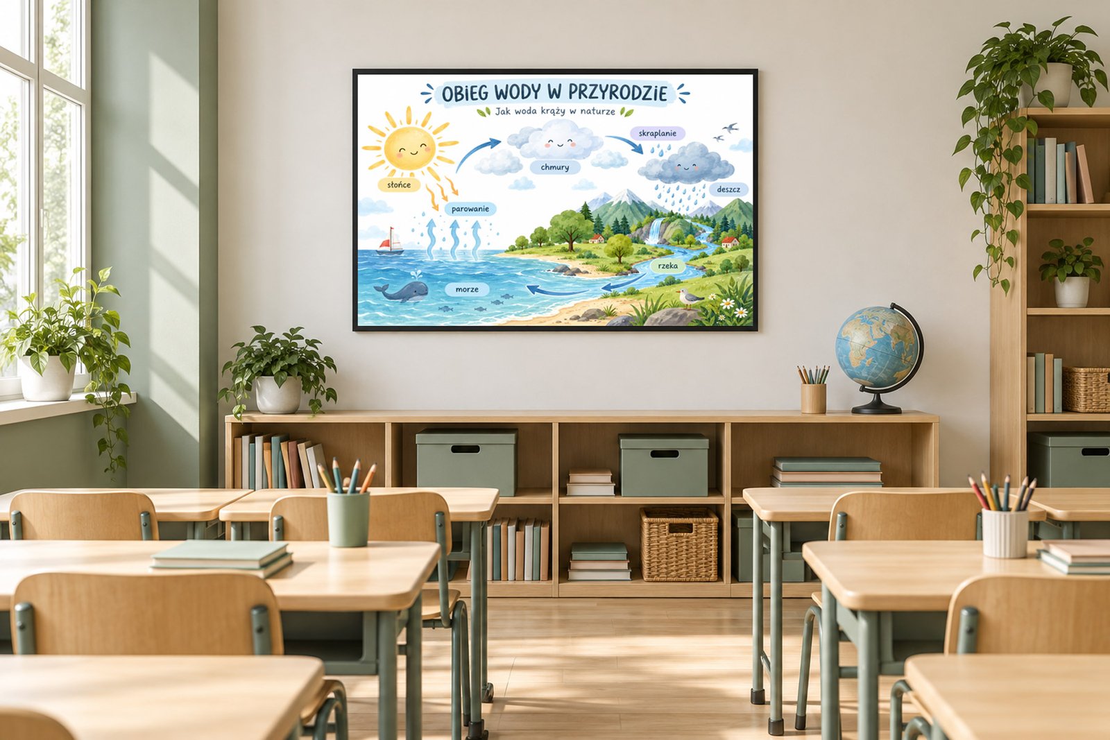 Plakat Edukacyjny Obieg Wody W Przyrodzie Kompozycja 5