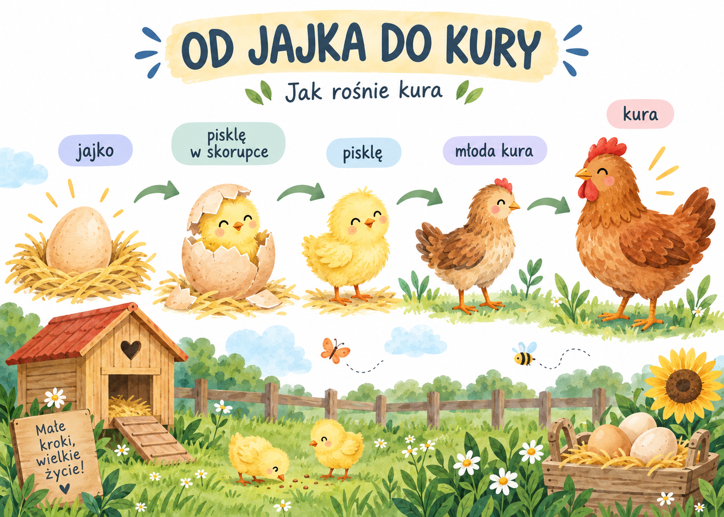 Plakat Edukacyjny Od Jajka Do Kury