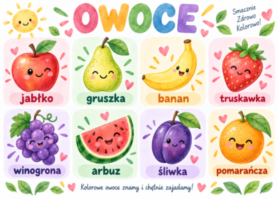 Plakat Edukacyjny Owoce