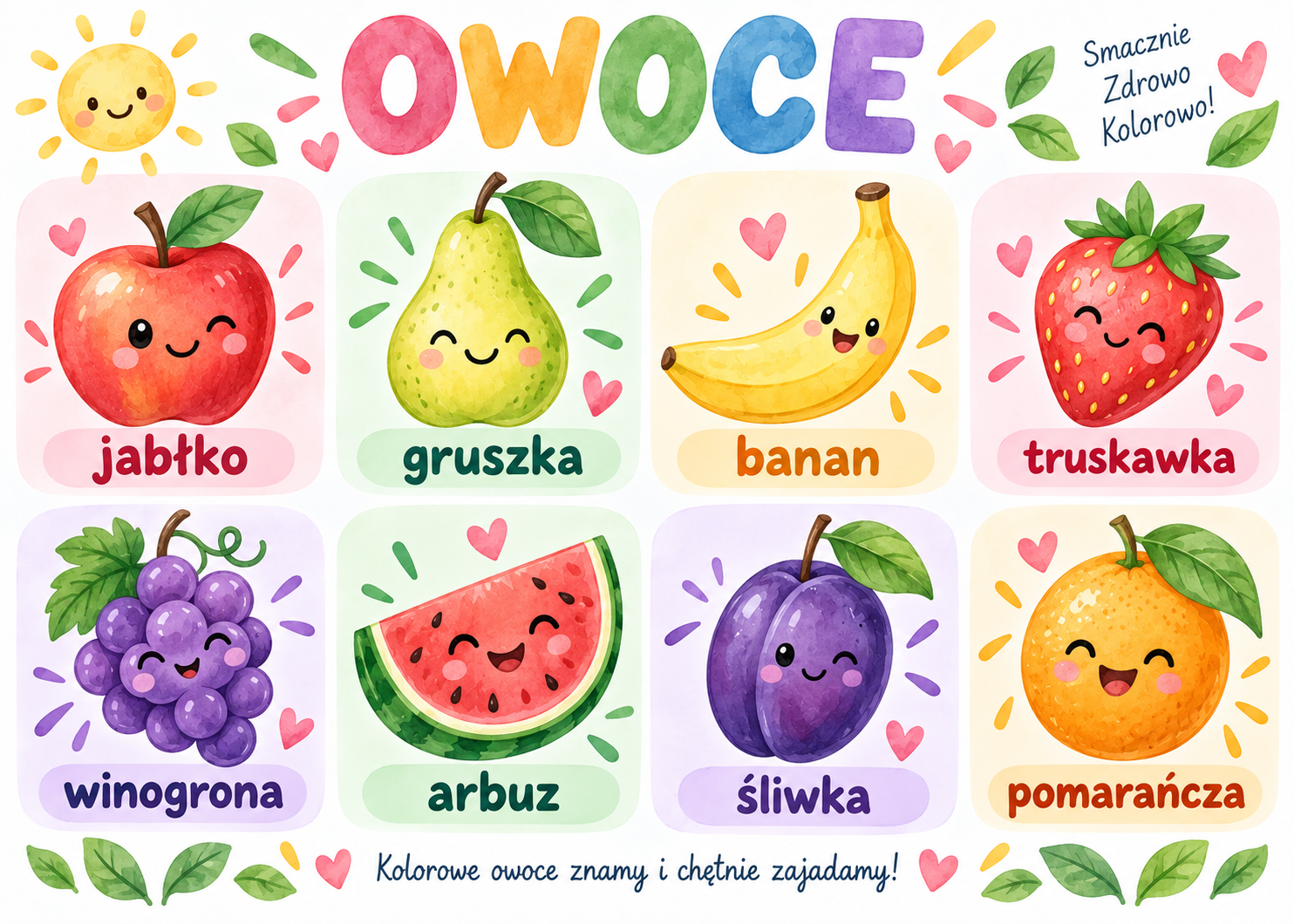 Plakat Edukacyjny Owoce