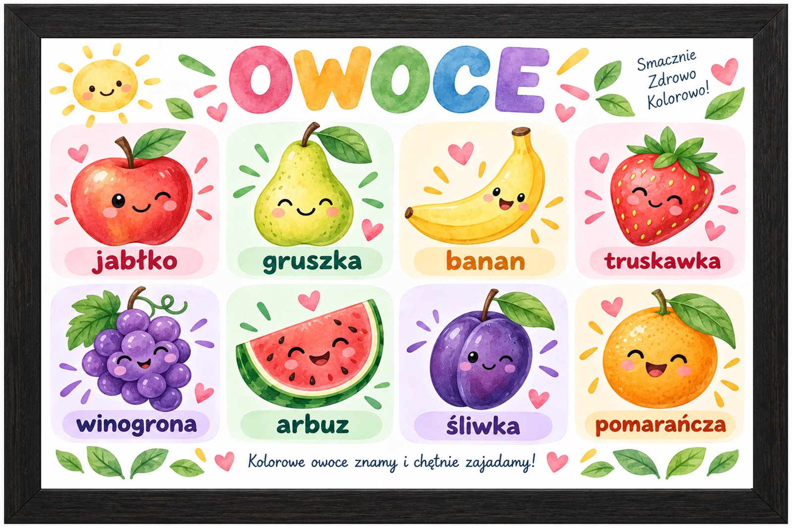 Plakat Edukacyjny Owoce Kompozycja 1