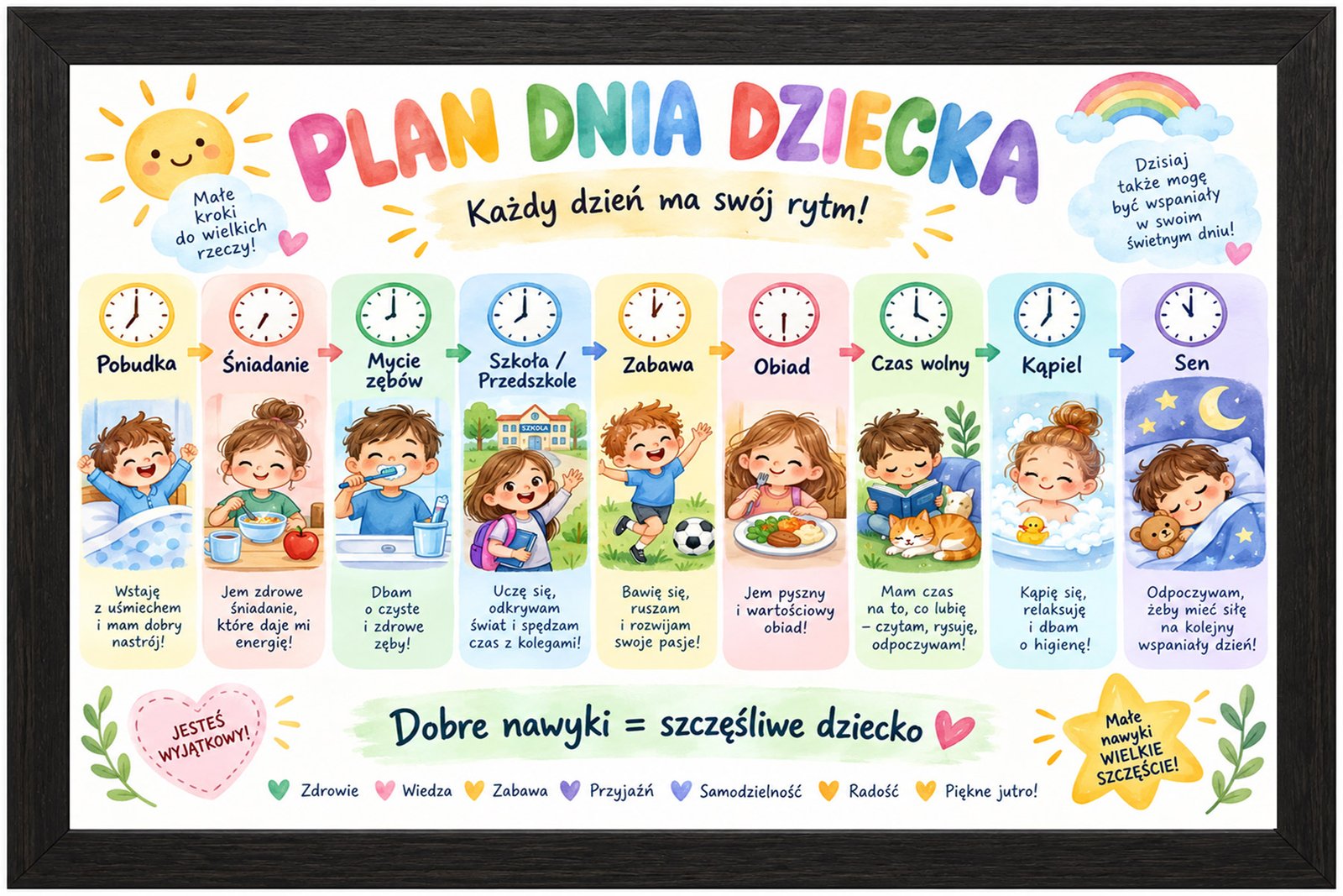 Plakat Edukacyjny Plan Dnia Dziecka Kompozycja 1