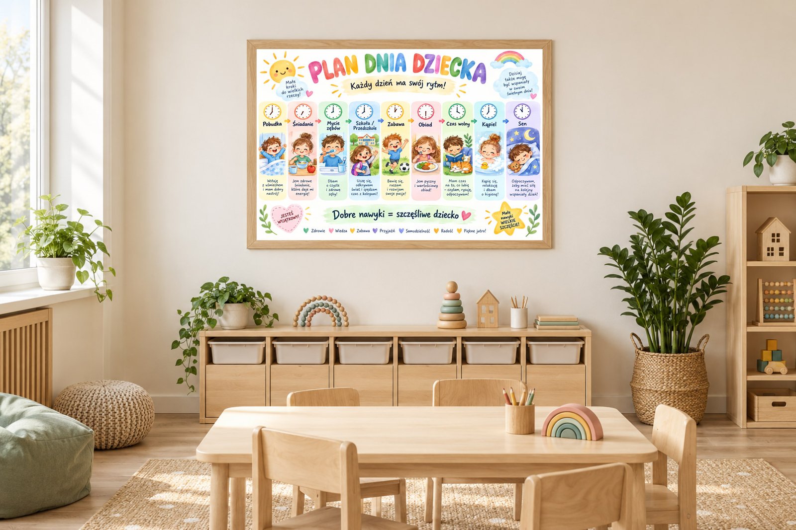 Plakat Edukacyjny Plan Dnia Dziecka Kompozycja 2