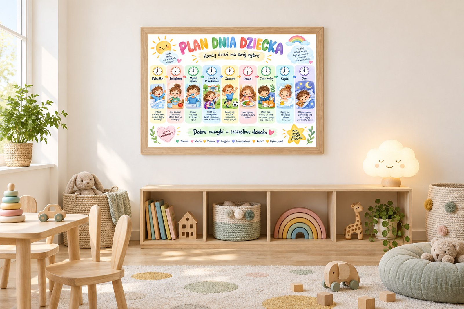 Plakat Edukacyjny Plan Dnia Dziecka Kompozycja 3