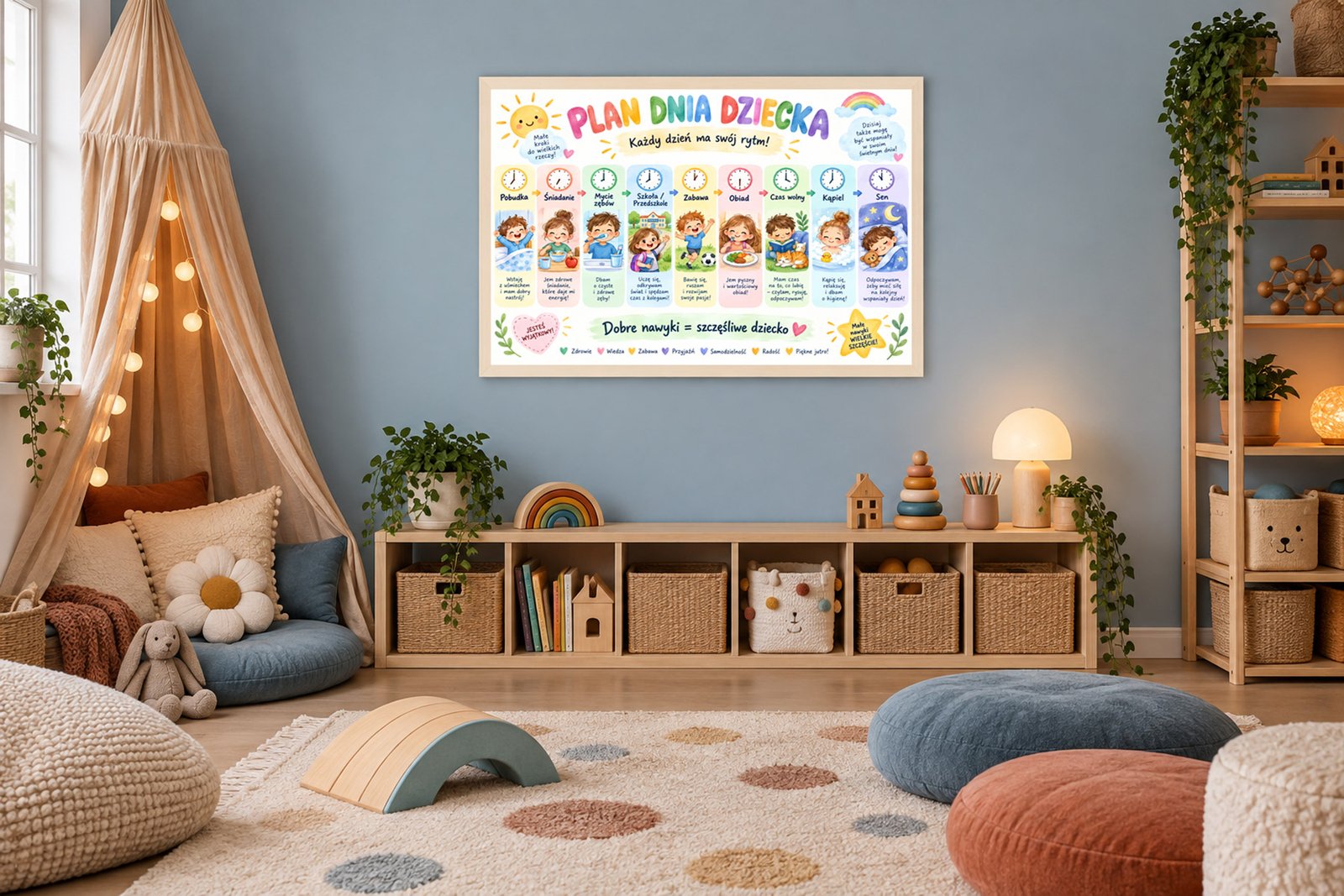 Plakat Edukacyjny Plan Dnia Dziecka Kompozycja 4