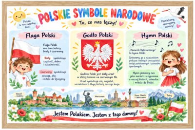 Plakat Edukacyjny Polskie Symbole Narodowe