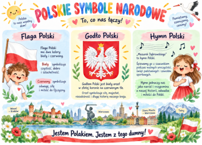 Plakat Edukacyjny Polskie Symbole Narodowe